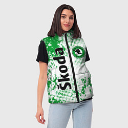 Женский жилет Skoda auto logo, цвет: 3D-черный — фото 2