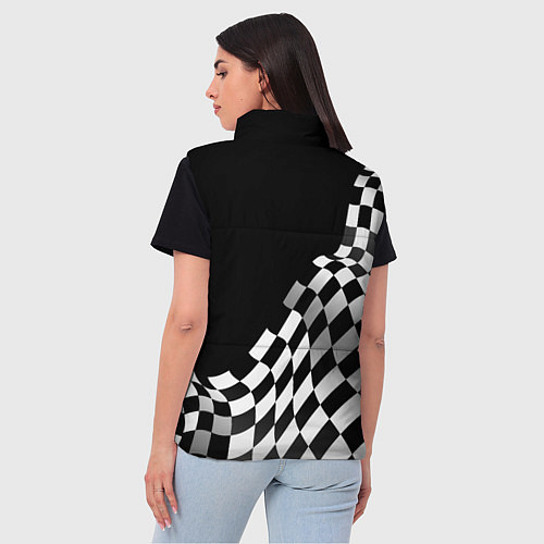 Женский жилет Honda racing flag / 3D-Черный – фото 4