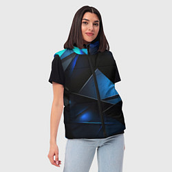 Женский жилет Blue black texture, цвет: 3D-светло-серый — фото 2