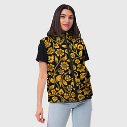 Женский жилет Золотая хохлома, цвет: 3D-красный — фото 2