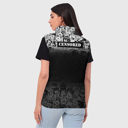 Женский жилет С аниме ахегао / 3D-Черный – фото 4