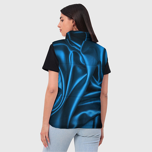 Женский жилет Синий шёлк / 3D-Светло-серый – фото 4