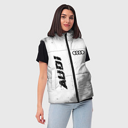 Женский жилет Audi speed на светлом фоне со следами шин: надпись, цвет: 3D-черный — фото 2