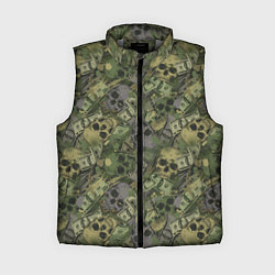 Женский жилет Камуфляж с черепами и долларами