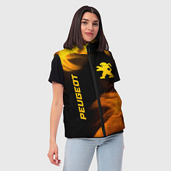 Женский жилет Peugeot - gold gradient: надпись, символ, цвет: 3D-черный — фото 2