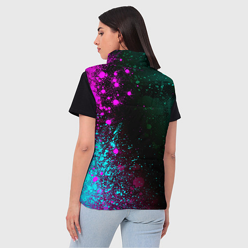 Женский жилет Александра и неоновый герб России: по-вертикали / 3D-Черный – фото 4