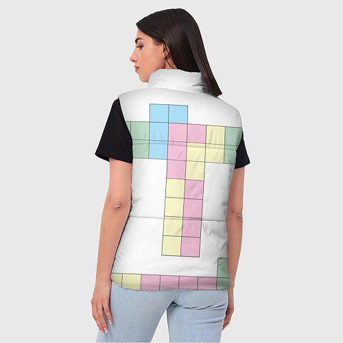 Женский жилет Тетрис буква т падающие блоки / 3D-Светло-серый – фото 4
