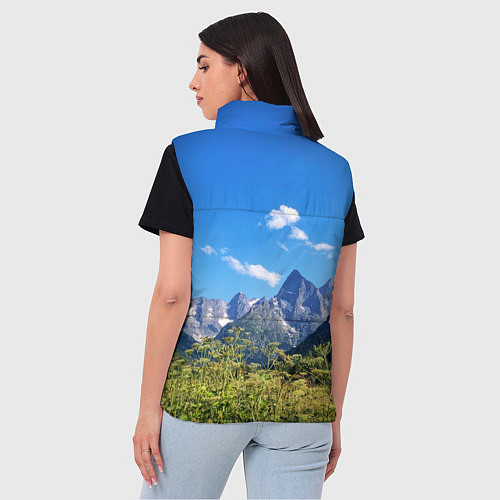 Женский жилет Перечень гор России / 3D-Черный – фото 4