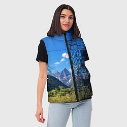 Женский жилет Перечень гор России, цвет: 3D-черный — фото 2