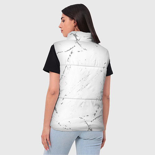 Женский жилет Die Antwoord glitch на светлом фоне: надпись, симв / 3D-Черный – фото 4