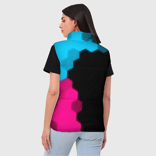 Женский жилет UAZ - neon gradient: по-вертикали / 3D-Черный – фото 4