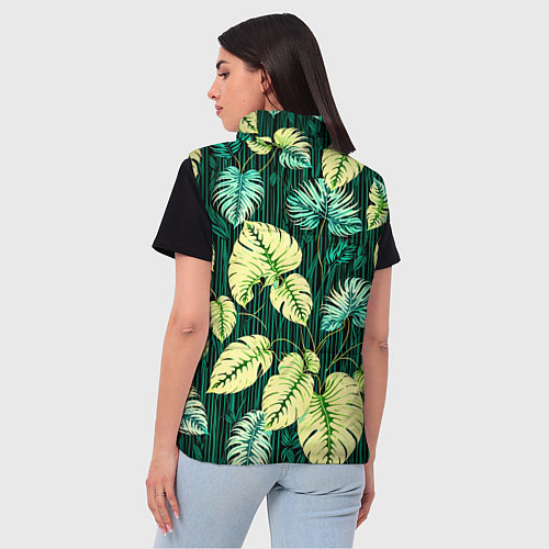 Женский жилет Листья узор тропический / 3D-Красный – фото 4