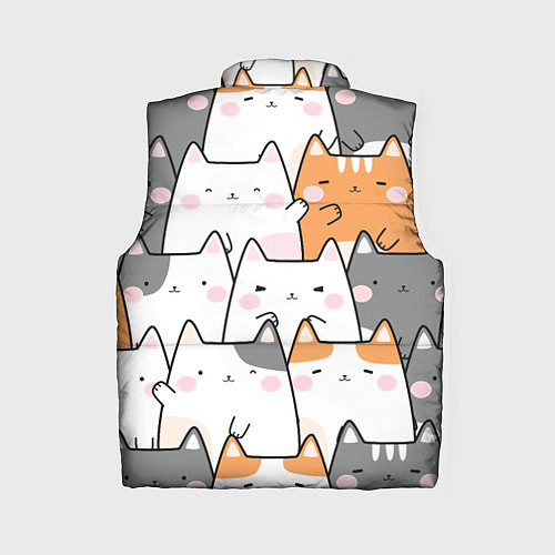 Женский жилет Семья котиков / 3D-Светло-серый – фото 2