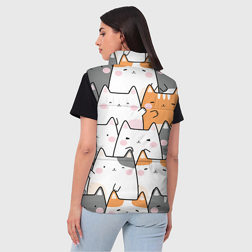 Женский жилет Семья котиков / 3D-Черный – фото 4