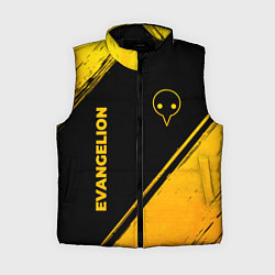 Женский жилет Evangelion - gold gradient: надпись, символ, цвет: 3D-черный