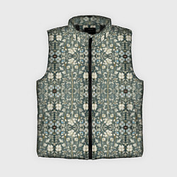 Женский жилет Белые цветочки на сером фоне