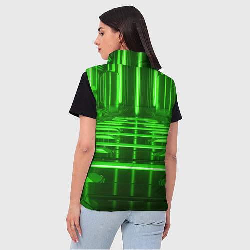 Женский жилет Зеленые световые объекты / 3D-Светло-серый – фото 4