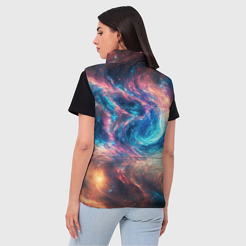 Женский жилет Космические узоры необычные / 3D-Черный – фото 4