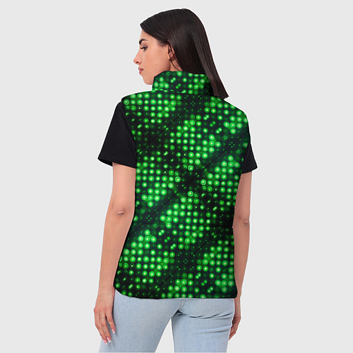 Женский жилет Яркие зеленые точки / 3D-Черный – фото 4