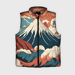 Женский жилет Ретро Фудзияма, цвет: 3D-светло-серый