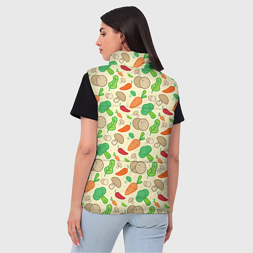 Женский жилет Овощной рецепт / 3D-Черный – фото 4