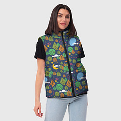 Женский жилет Ночной лес, цвет: 3D-красный — фото 2