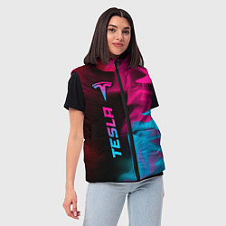 Женский жилет Tesla - neon gradient: по-вертикали, цвет: 3D-черный — фото 2