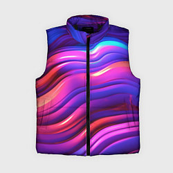 Женский жилет Неоновые волны, цвет: 3D-черный