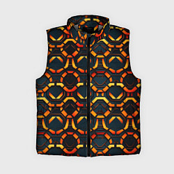 Женский жилет Абстракция оранжевые узоры, цвет: 3D-светло-серый