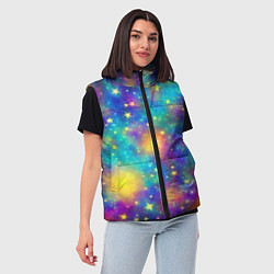 Женский жилет Звездный космос, сияющий волшебством, цвет: 3D-красный — фото 2