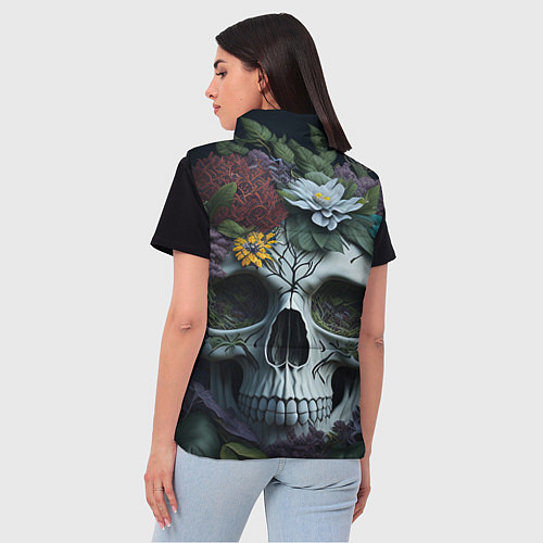 Женский жилет Садовый череп / 3D-Черный – фото 4