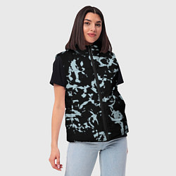 Женский жилет Абстракция черно-голубой, цвет: 3D-черный — фото 2