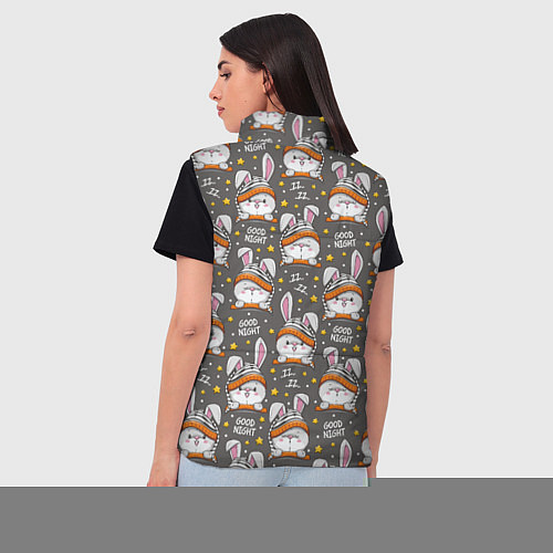 Женский жилет Ночные зайчики / 3D-Черный – фото 4