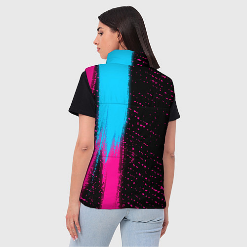 Женский жилет Danganronpa - neon gradient: по-вертикали / 3D-Черный – фото 4