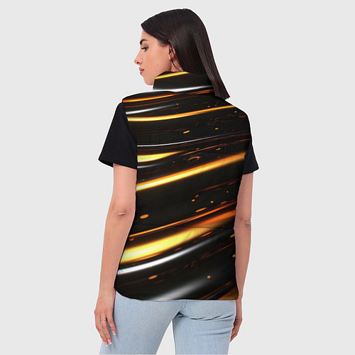 Женский жилет Золотые плавные линии / 3D-Красный – фото 4