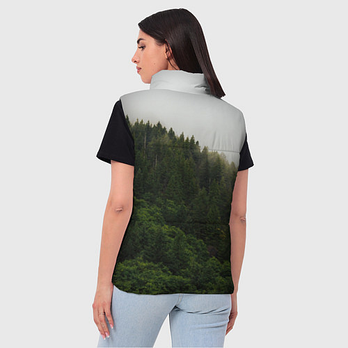 Женский жилет Я из Сибири на фоне леса / 3D-Черный – фото 4