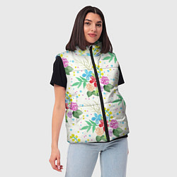 Женский жилет Весенние букеты, цвет: 3D-черный — фото 2