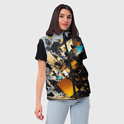 Женский жилет Кубический взрывной импульс, цвет: 3D-черный — фото 2