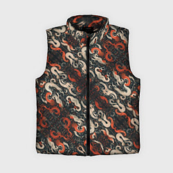 Женский жилет Абстракция в японском стиле, цвет: 3D-черный