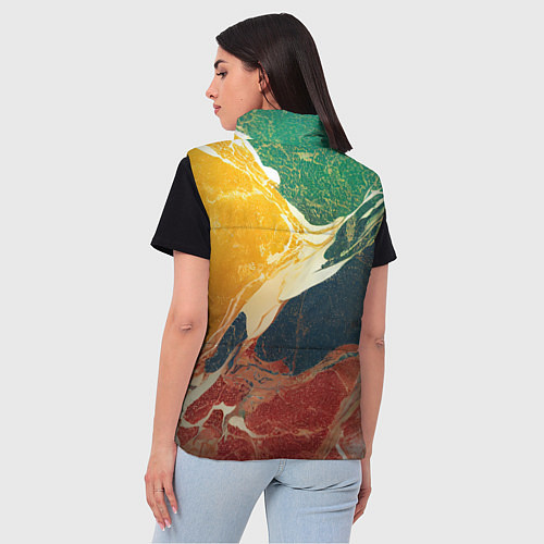 Женский жилет Мраморная радуга / 3D-Черный – фото 4