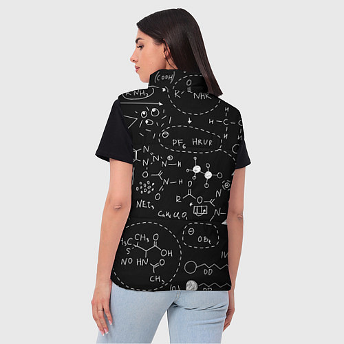 Женский жилет Химические формулы на чёрном / 3D-Черный – фото 4