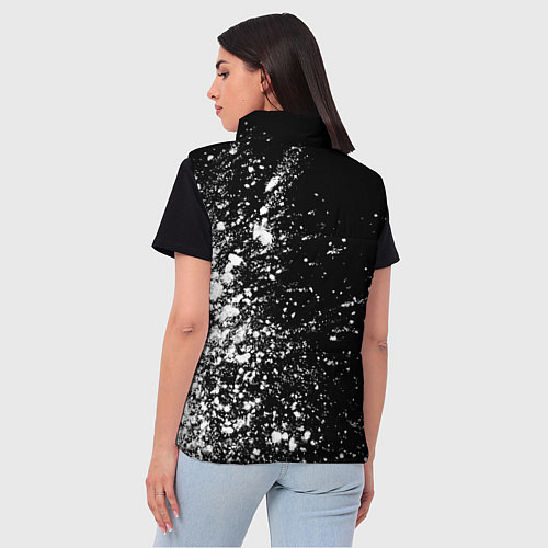 Женский жилет Blue Exorcist glitch на темном фоне: по-вертикали / 3D-Черный – фото 4