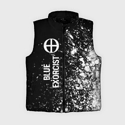 Женский жилет Blue Exorcist glitch на темном фоне: по-вертикали
