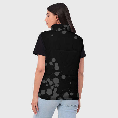 Женский жилет FNAF glitch на темном фоне: надпись, символ / 3D-Черный – фото 4