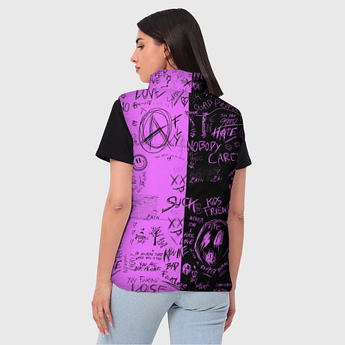 Женский жилет Dead inside purple black / 3D-Красный – фото 4