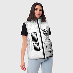 Женский жилет Lindemann и рок символ на светлом фоне, цвет: 3D-черный — фото 2