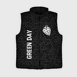 Женский жилет Green Day glitch на темном фоне: надпись, символ, цвет: 3D-черный