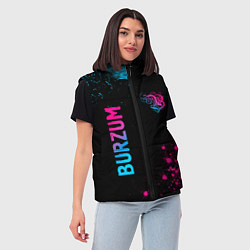 Женский жилет Burzum - neon gradient: надпись, символ, цвет: 3D-черный — фото 2