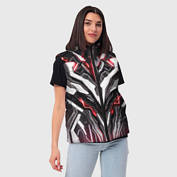 Женский жилет Неоновая кибер броня красная, цвет: 3D-светло-серый — фото 2