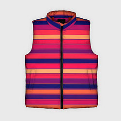 Женский жилет Полосатый ярко-красный, цвет: 3D-красный